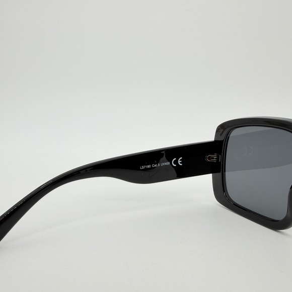 Oversized Square Sunglasses Black Retro Mod Thick Frame LS7180 UV400 Protection - Picture 4 of 7